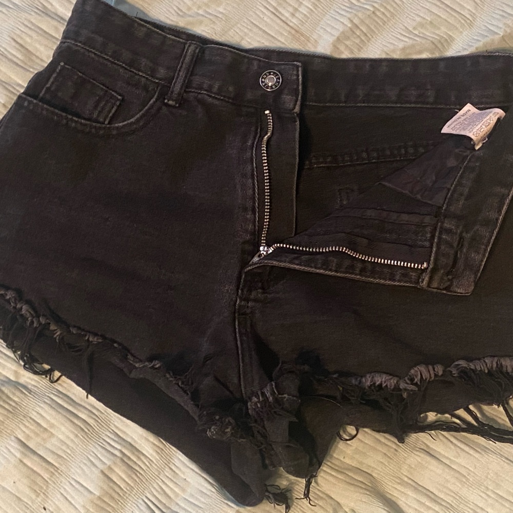 Black jean shorts